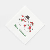 Serviette En Papier M. et Mme Snowman Joyeux Noël (Coin)