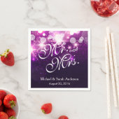 Serviette En Papier M. et Mme Trendy Purple Parties scintillant Mariag (En situation)