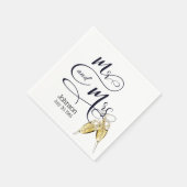 Serviette En Papier M. & Mme Anniversaire Toast Champagne (Coin)