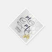 Serviette En Papier M. & Mme Anniversaire Toast Champagne (Coin)