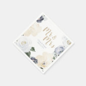 Serviette En Papier M. & Mme Blooming mariage botanique bleu poussiére (Coin)