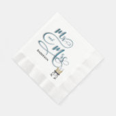 Serviette En Papier M. & Mme champagne toast (Coin)
