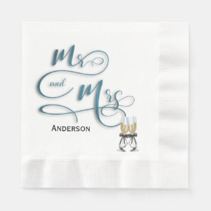 Serviette En Papier M. & Mme champagne toast