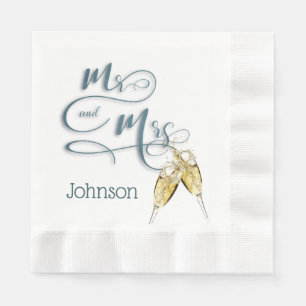 Serviette En Papier M. & Mme Champagne Toast