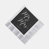 Serviette En Papier M. & Mme Classic Script Calligraphy Nom Mariage (Coin)