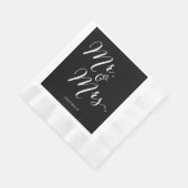 Serviette En Papier M. & Mme Classic Script Calligraphy Nom Mariage (Coin)
