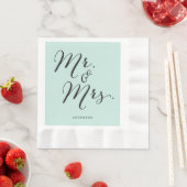 Serviette En Papier M. & Mme Classic Script Calligraphy Nom Mariage (En situation)
