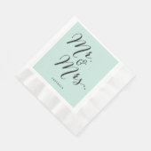 Serviette En Papier M. & Mme Classic Script Calligraphy Nom Mariage (Coin)
