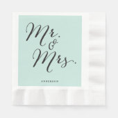 Serviette En Papier M. & Mme Classic Script Calligraphy Nom Mariage (Devant)