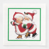 Serviette En Papier M. & Mme Claus Patinage sur glace (Devant)
