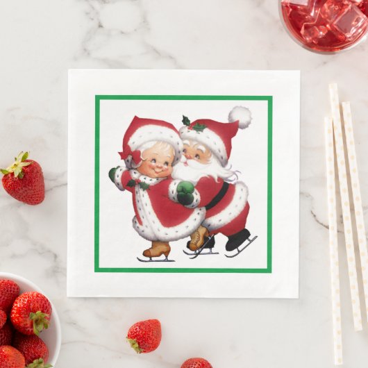 Serviette En Papier M. & Mme Claus Patinage sur glace (En situation)