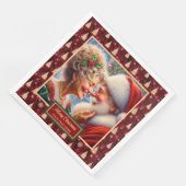 Serviette En Papier M. & Mme Claus Red Gold Green Napkins (Coin)