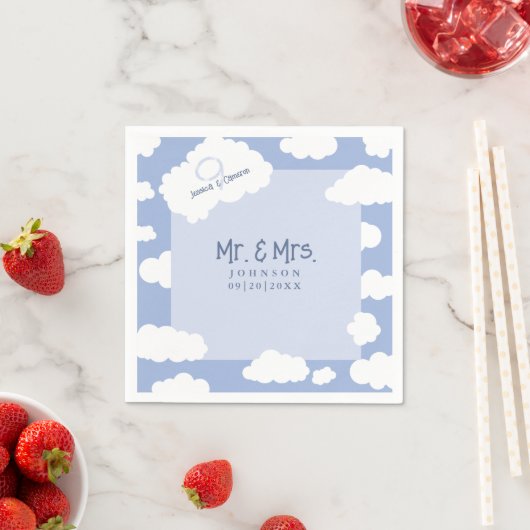 Serviette En Papier M. & Mme Cloud Neuf 9 Soirée De Mariage Whimsical (En situation)
