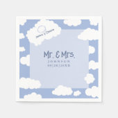 Serviette En Papier M. & Mme Cloud Neuf 9 Soirée De Mariage Whimsical (Devant)
