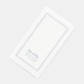 Serviette En Papier M. & Mme Dusty Blue Simple Dîner Mariage moderne (Coin)