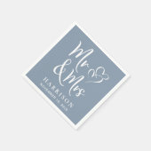 Serviette En Papier M. Mme Dusty - Réception de mariage bleu (Coin)