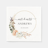 Serviette En Papier " M. & Mme ! "Elégant Eucalyptus, Boho, Fleur (Devant)