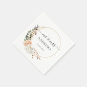 Serviette En Papier " M. & Mme ! "Elégant Eucalyptus, Boho, Fleur (Coin)