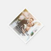 Serviette En Papier M. & Mme | MARIAGE | Papier photo personnalisé Nap (Coin)