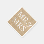 Serviette En Papier M. & Mme Rustic Mariage Burlap Pays tendance (Coin)