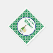 Serviette En Papier M. & Mme Script Flutes de champagne géométrique (Coin)