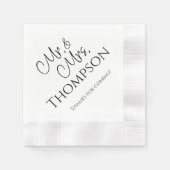 Serviette En Papier M. & Mme Wedding Réception Cocktail Serviettes (Devant)