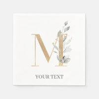 M Monogramme Floral Personnalisé