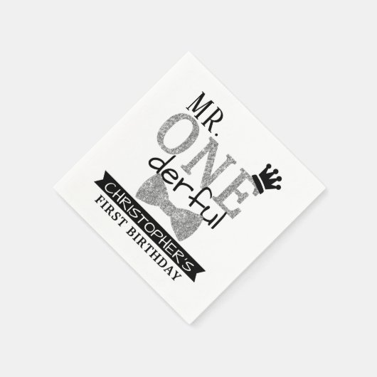 Serviette En Papier M. ONEderful 1er anniversaire (Coin)