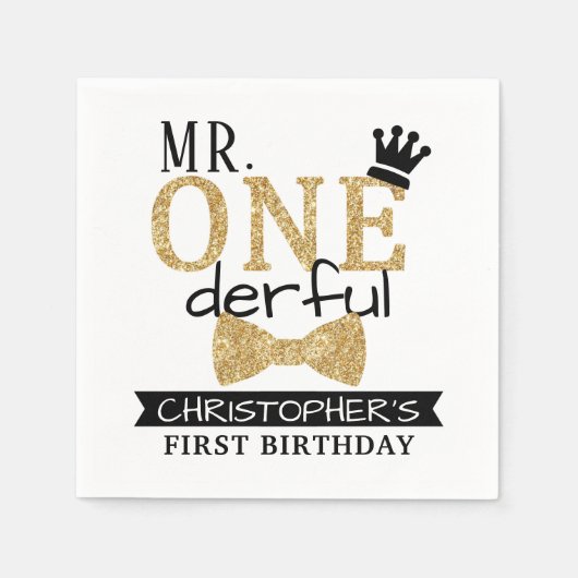 Serviette En Papier M. ONEderful 1er anniversaire (Devant)