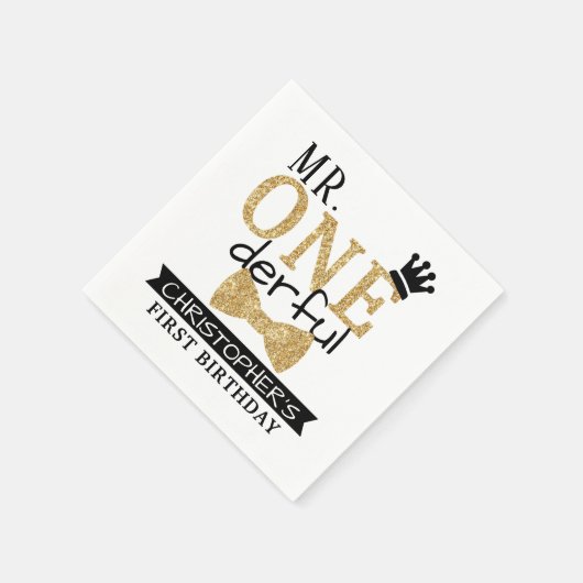 Serviette En Papier M. ONEderful 1er anniversaire (Coin)