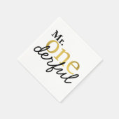 Serviette En Papier M. Onederful Black and Gold Party Napkins (Coin)