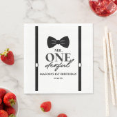 Serviette En Papier M. ONEderful Bowtie Première fête d'anniversaire (En situation)