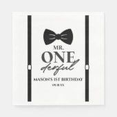 Serviette En Papier M. ONEderful Bowtie Première fête d'anniversaire (Devant)