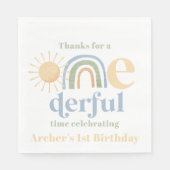 Serviette En Papier M. Onederful Boys 1er Anniversaire Party Napkins (Devant)