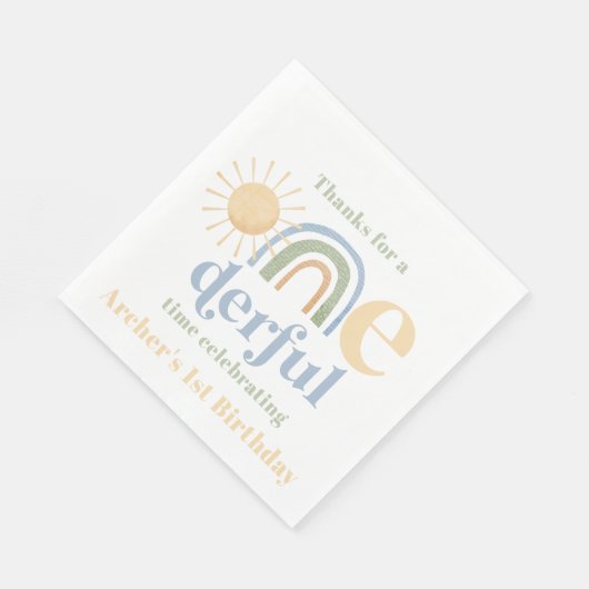 Serviette En Papier M. Onederful Boys 1er Anniversaire Party Napkins (Coin)