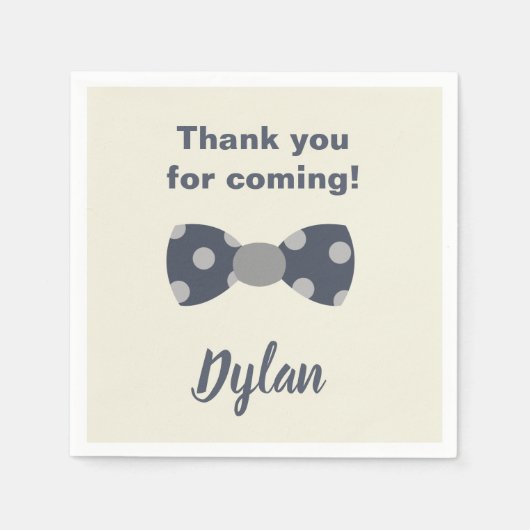 Serviette En Papier M. Onederful marine et gray bow cravate (Devant)