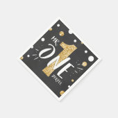 Serviette En Papier M. Onederful Paper Napkins Garçon Black Gold (Coin)