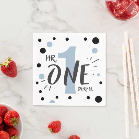 Serviette En Papier M. Onederful Papier serviettes Garçon Bébé bleu (En situation)