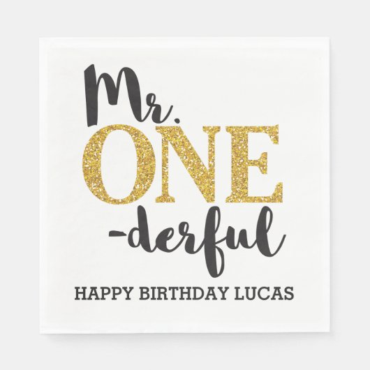 Serviette En Papier M. ONEderful White Luncheon Papier serviettes (Devant)