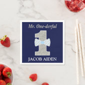 Serviette En Papier M. ONEderful White Standard Cocktail Napkin (En situation)
