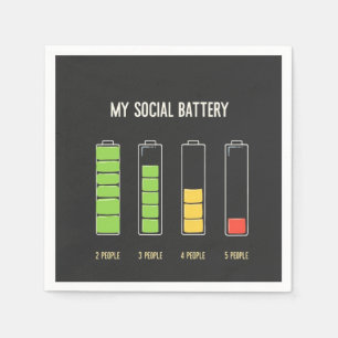Serviette En Papier Ma batterie sociale introvertit l'Humour social