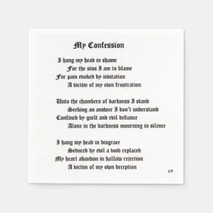 Serviette En Papier Ma confession