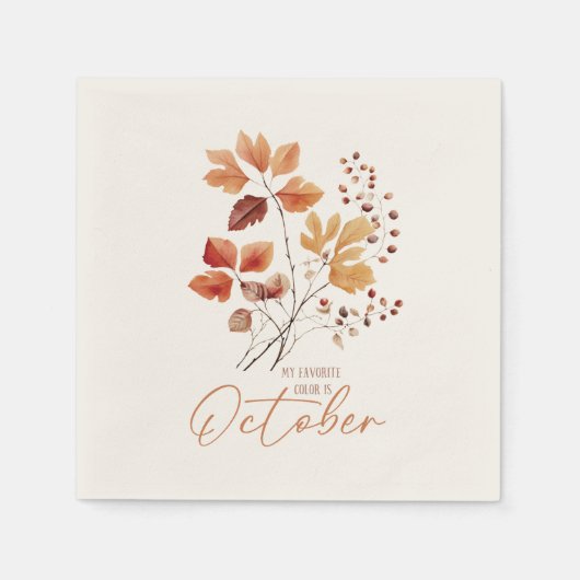 Serviette En Papier Ma Couleur Préférée Est Octobre - Feuilles D'Autom (Devant)