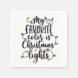 Serviette En Papier Ma couleur préférée est Santa Claus les lumières d