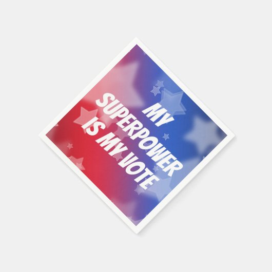 Serviette En Papier Ma superpuissance est mon vote (Coin)