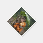 Serviette En Papier Macaque Monkey with Orange Orangutan (Coin)