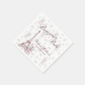 Serviette En Papier Macaron bleu rose Bonjour Bebe Paris Baby shower (Coin)