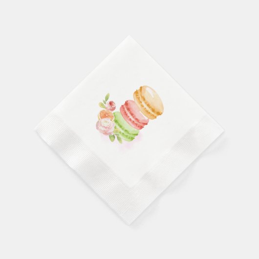 Serviette En Papier Macarons Aquarelle  (Coin)