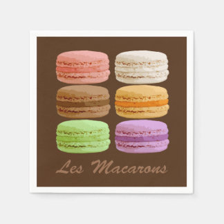 Serviette En Papier Macarons français, Pastels multicolores 3 Anneaux