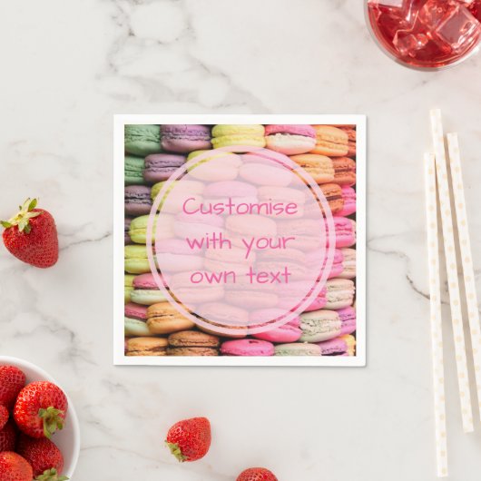 Serviette En Papier Macarons personnalisés (En situation)